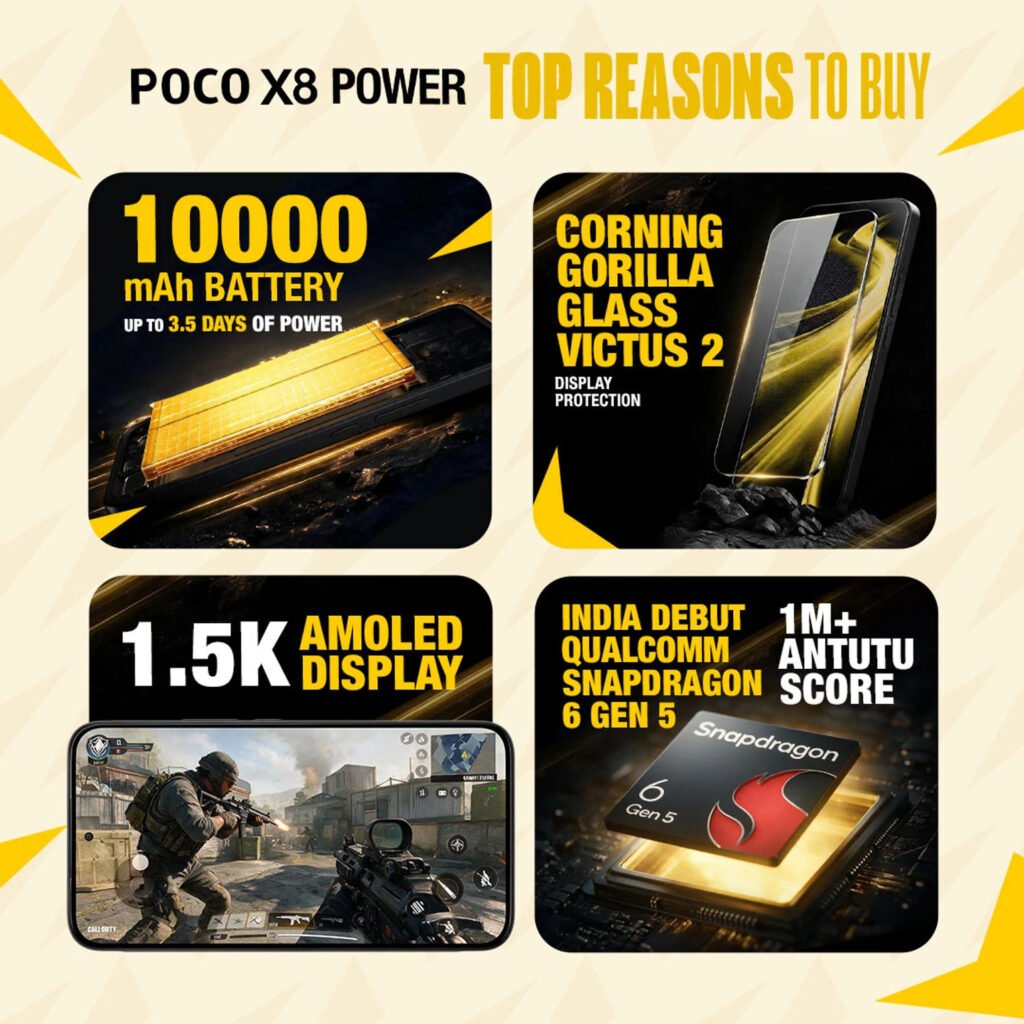 POCO X8 Power 10,000mAh battery