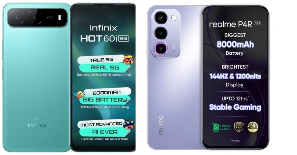 Infinix Hot 60i 5G vs Realme P4R 5G: दिवाली ऑफर में कौन सा फोन खरीदें